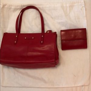 EUC Kate Spade Red Leather Purse and Wallet